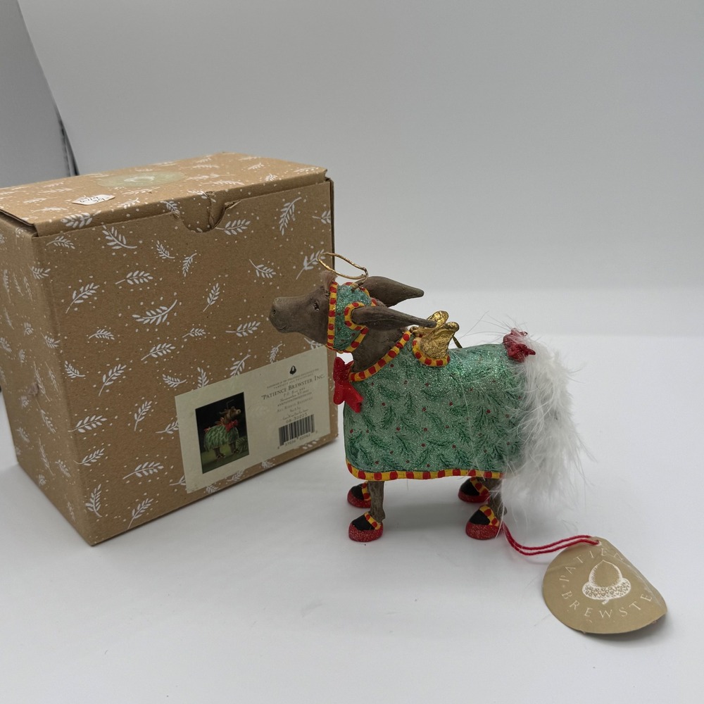 Patience Brewster Dash Away Donkey Mini Ornament Christmas 08-30223 New Box